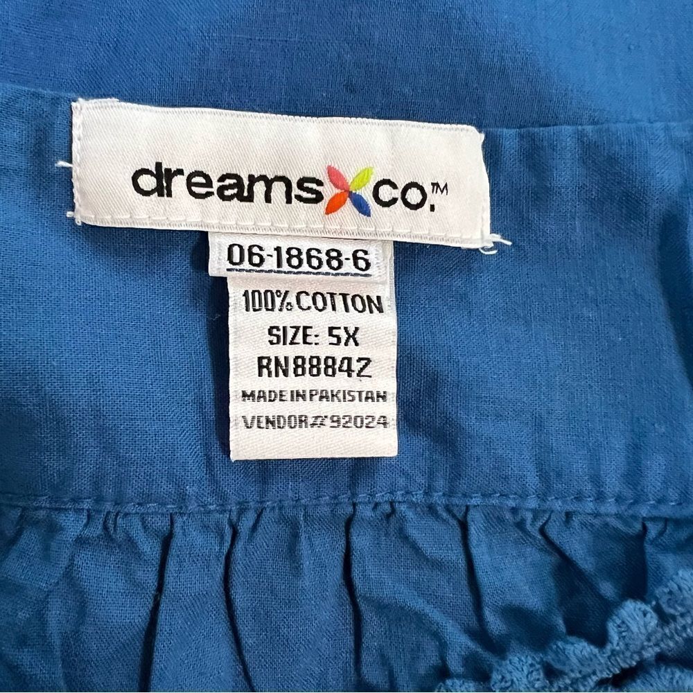 Dreams Co. Royal Blue Ruffle Sleeve House Dress/Nightie/Sun Dress -- 5X - Picture 10 of 11